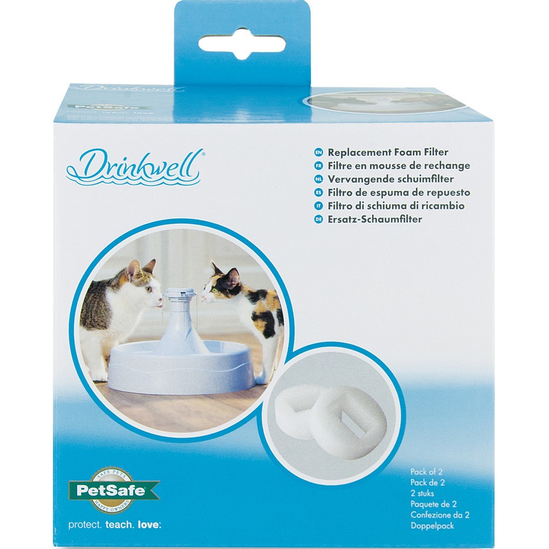 Drinkwell 360 Plastic Pet Fountains Replacement Foam Filters (2-Pack)