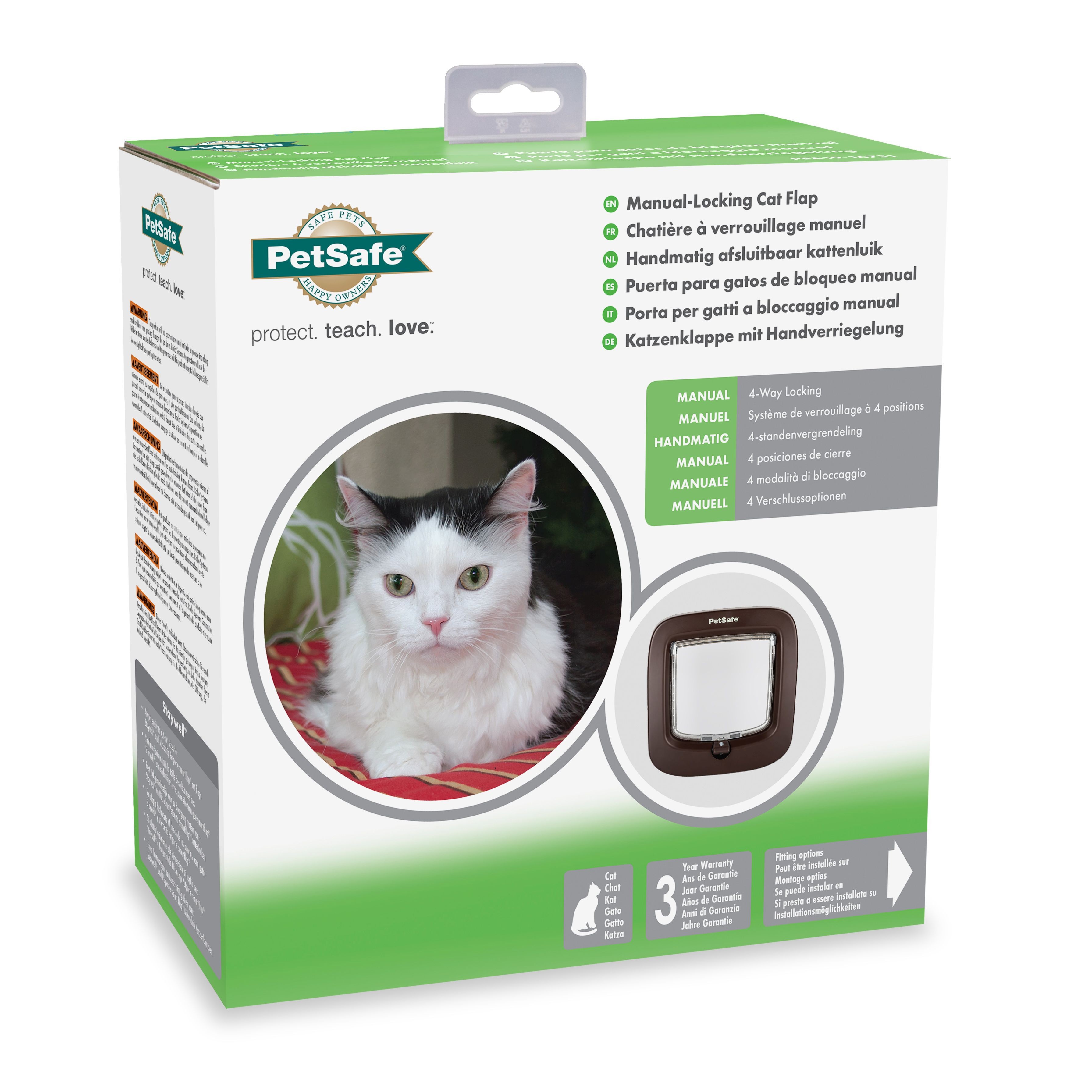 PetSafe Manual-Locking Cat Flap - Brown