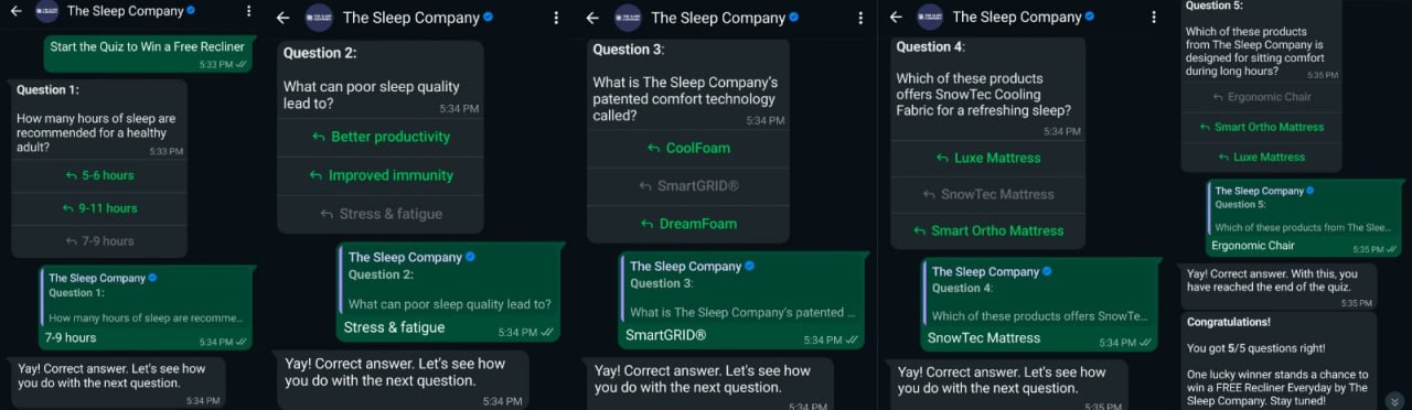 The Sleep Company Free Recliner Quiz