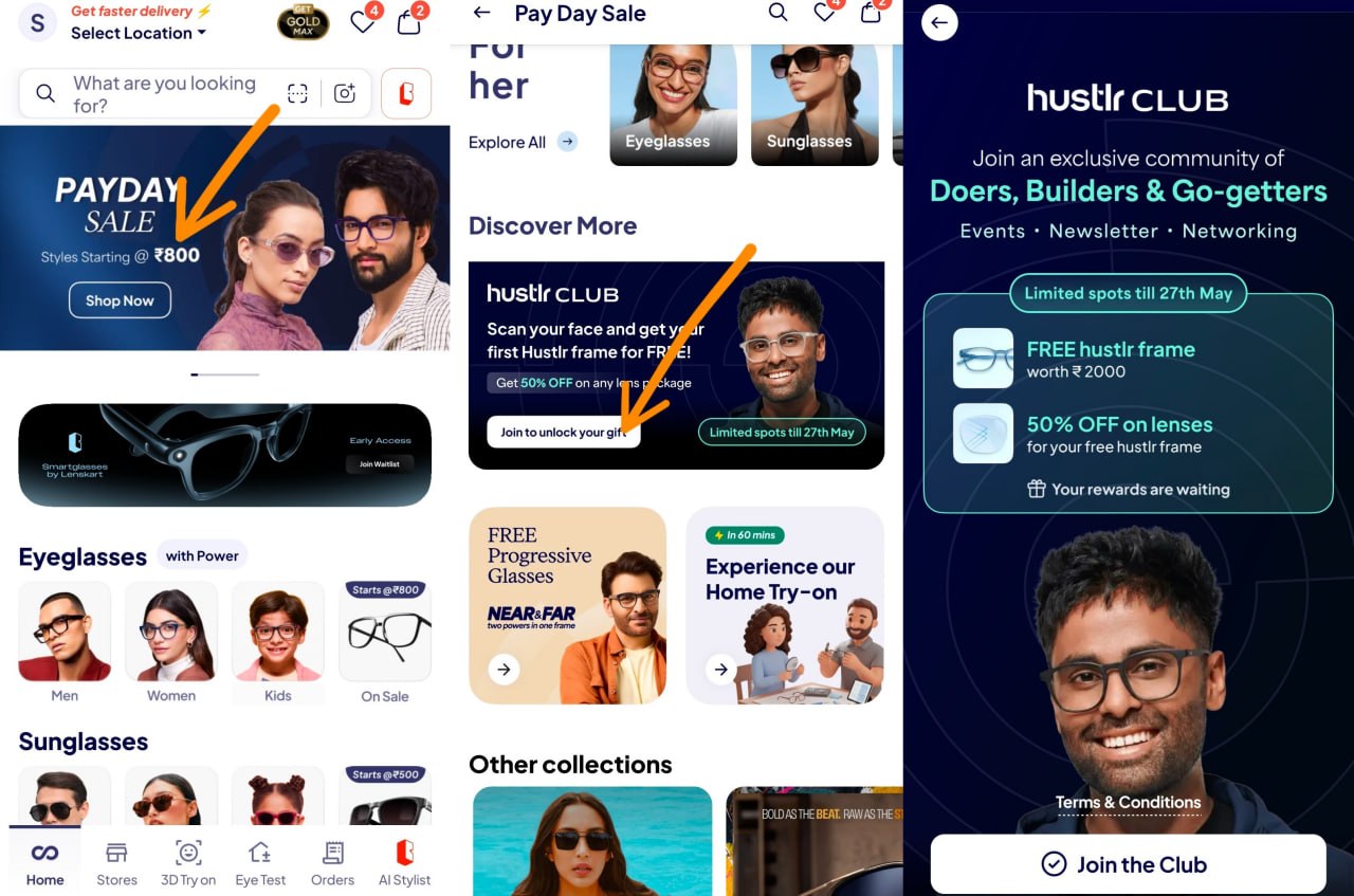 Lenskart Hustlr Club Offer
