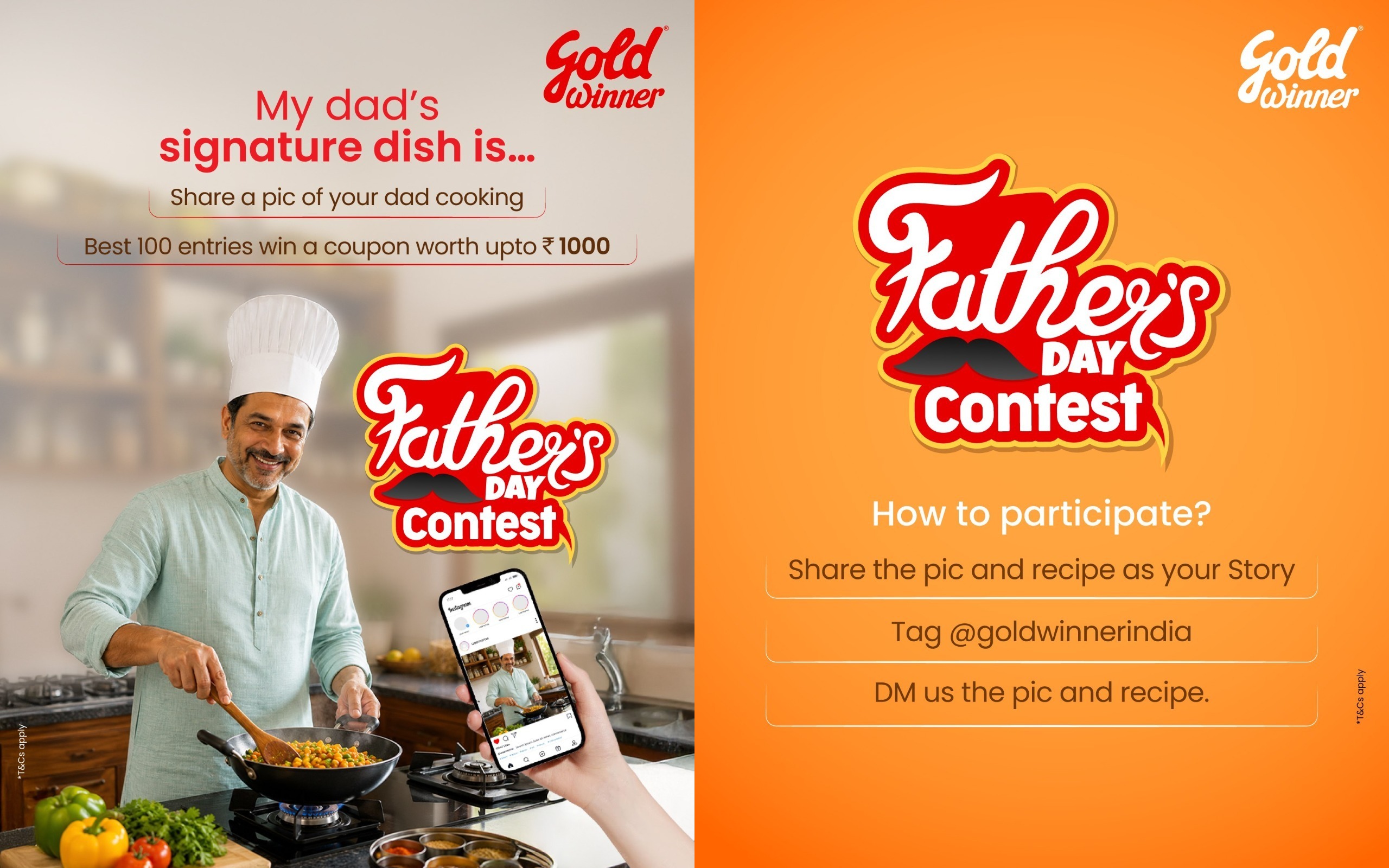 Goldwinner India Father's Day Contest – Click Dad Cooking Photo and Win Amazing Prizes