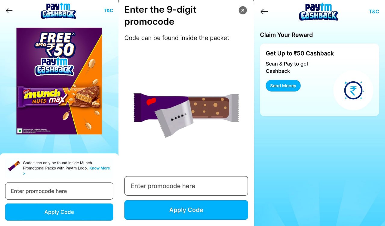 Munch Max Nuts Paytm Cashback Offer 2026 get ₹50 cashback