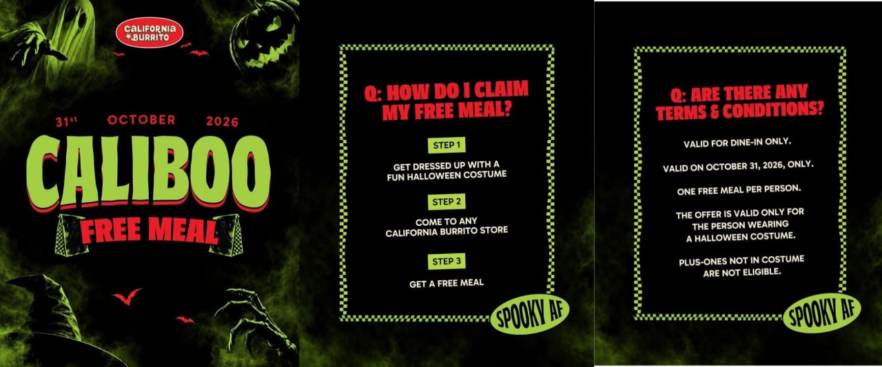 California Burrito Halloween Offer 2026