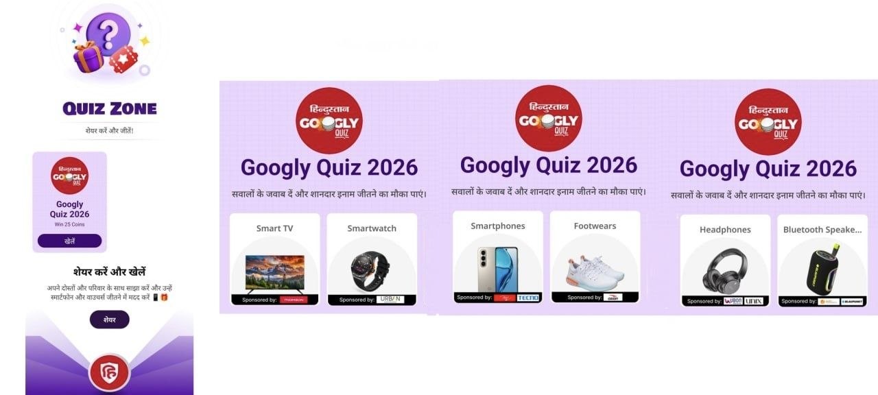 Hindustan Googly Quiz 2026 daily quiz questions