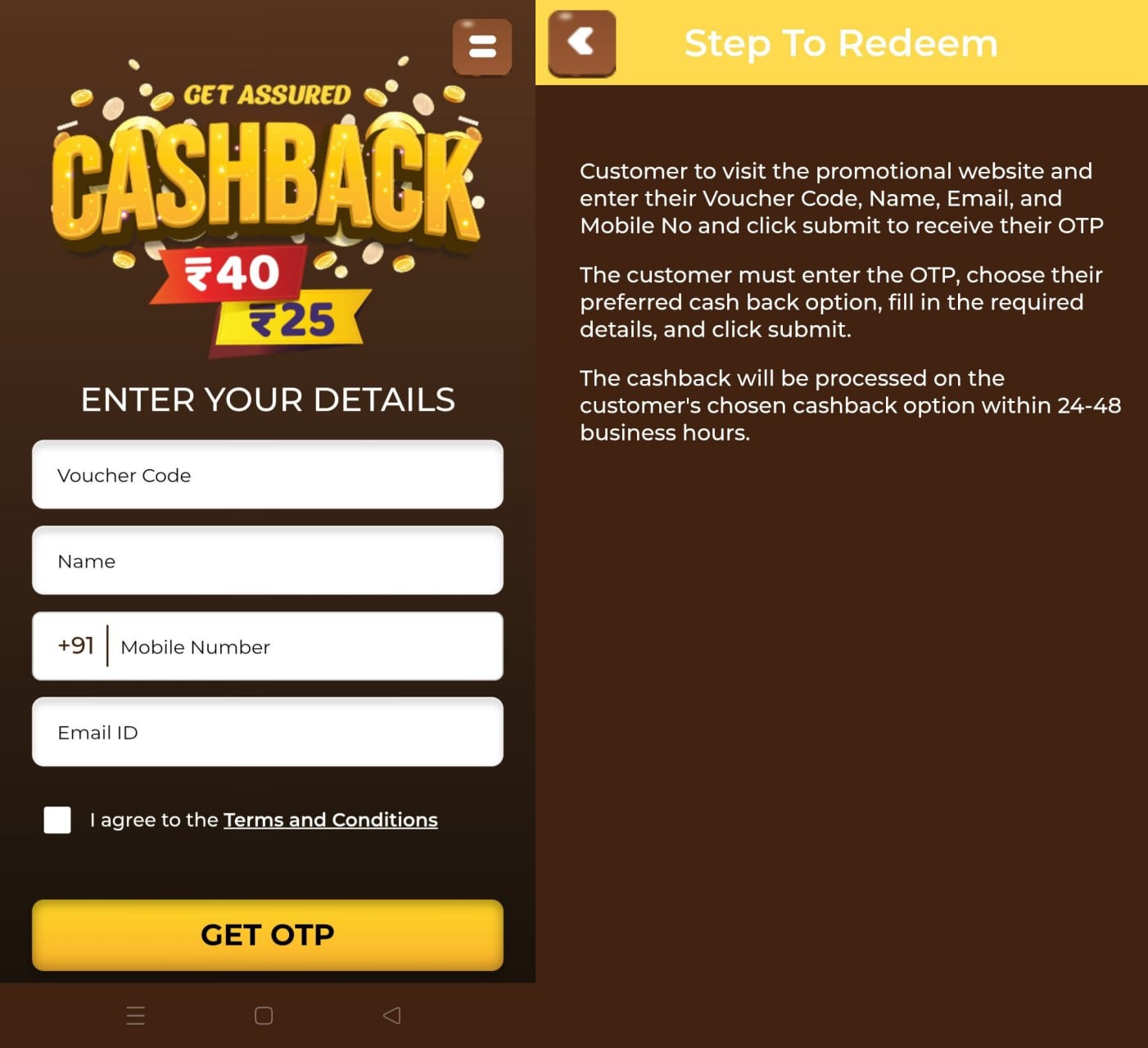 Cadbury Choclairs Gold Cashback Offer ₹25 ₹40 assured reward