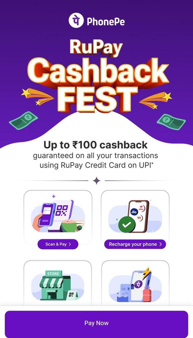 PhonePe RuPay cashback fest 2026 cashback offer India