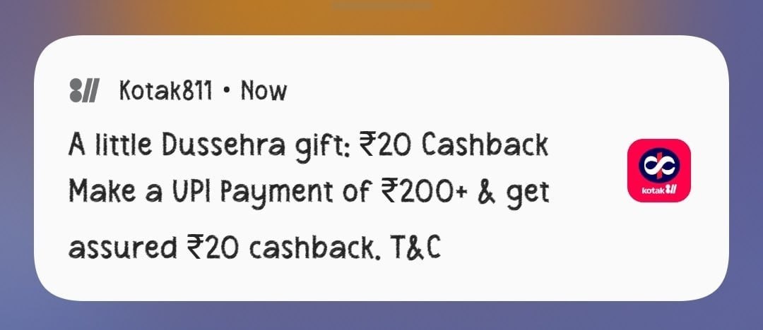 Kotak811 Dussehra Gift Offer