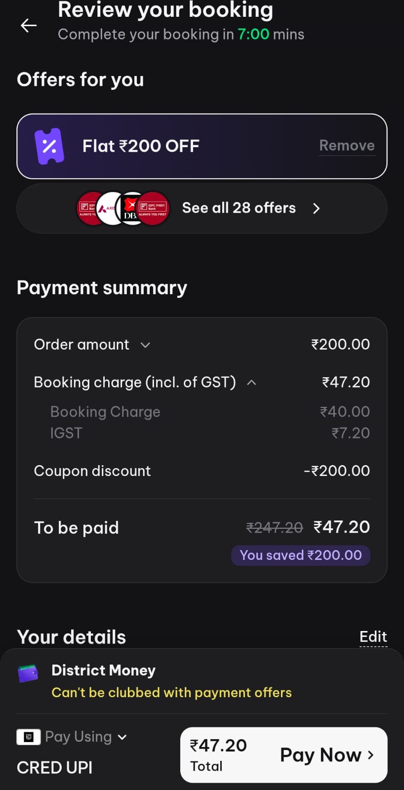 District Movie Offer 2026 Flat ₹200 OFF Tickets