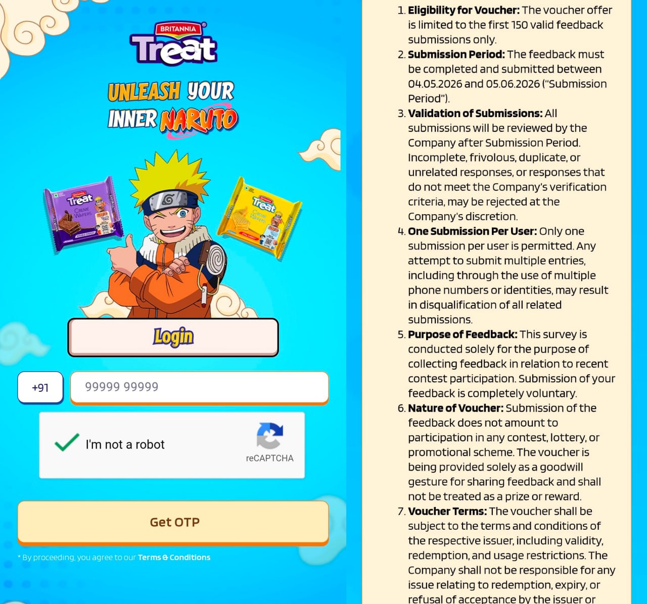 Britannia Treat Naruto Survey Offer 2026
