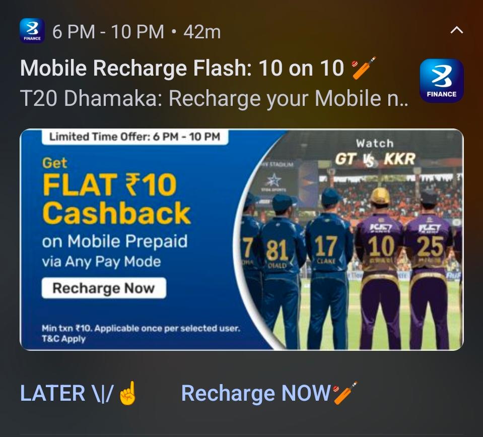 Bajaj Finserv ₹10 Cashback Offer - Get 100% Cashback on Mobile Recharge