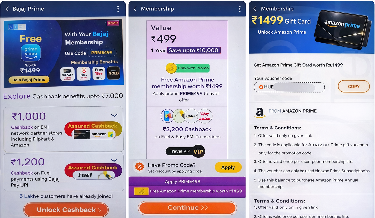 Exclusive Bajaj Prime ₹1499 Amazon Voucher Offer 2026 - Get Prime at Just ₹499