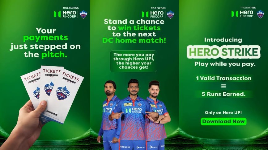 Hero Strike UPI Offer 2026 - Win Delhi Capitals Match Tickets