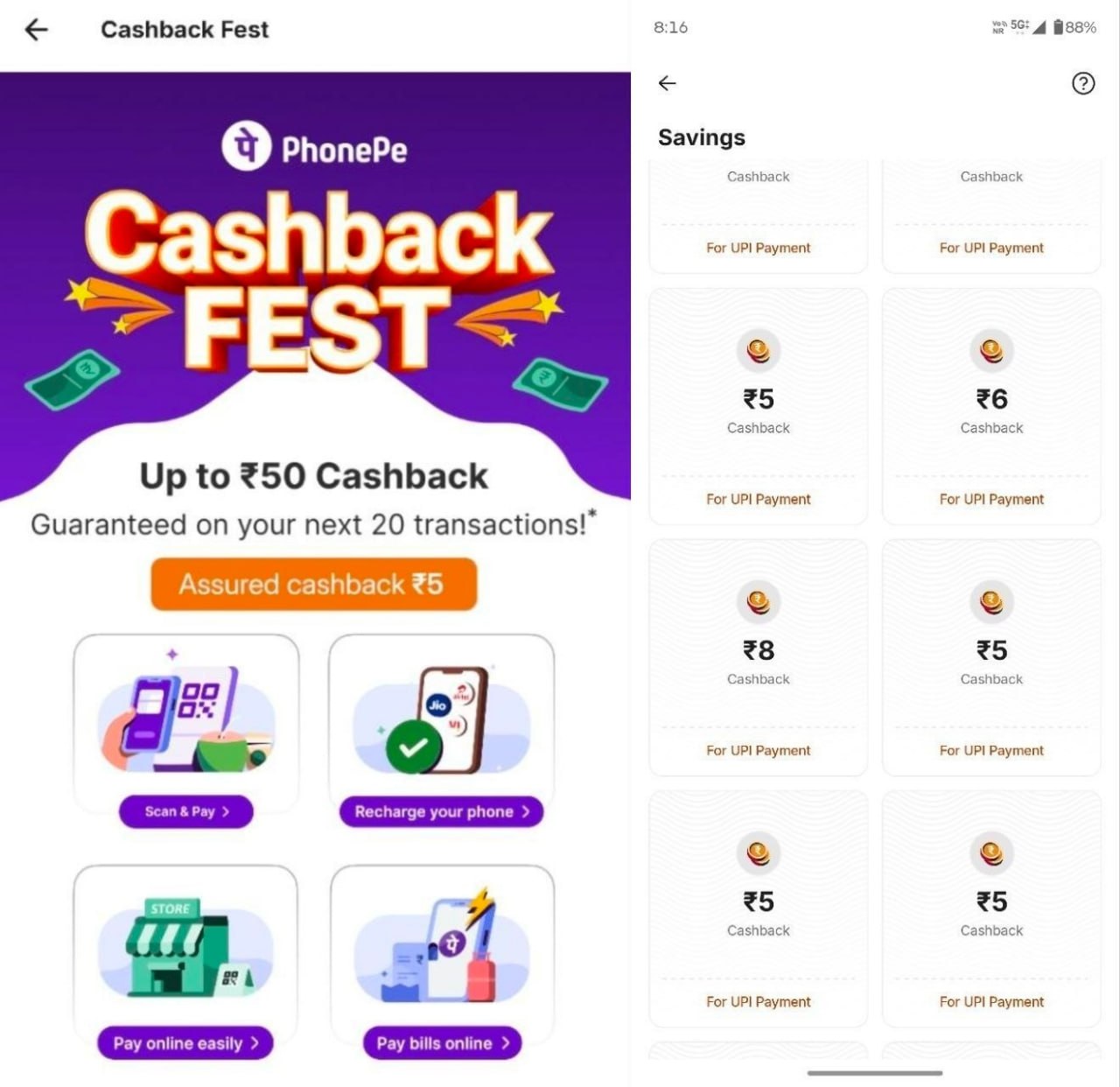 PhonePe Cashback Offer