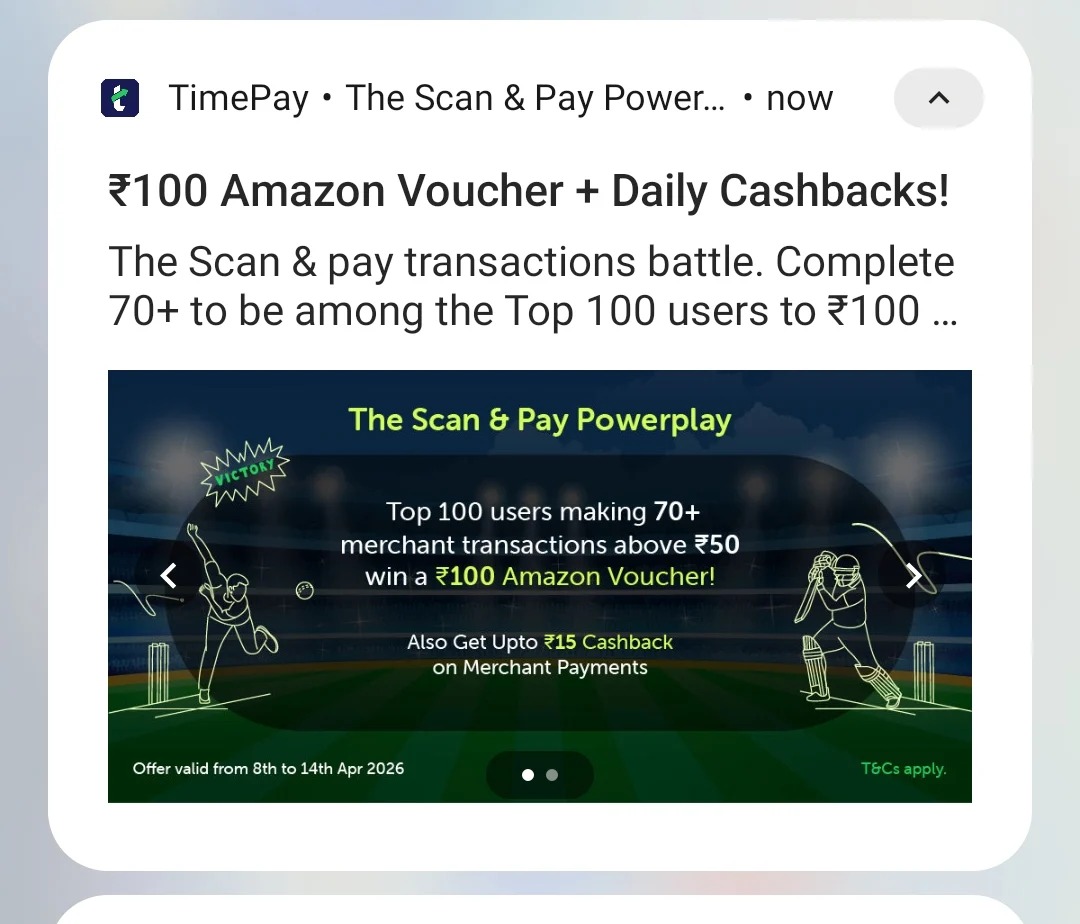 TimePay Scan & Pay Powerplay Offer 2026