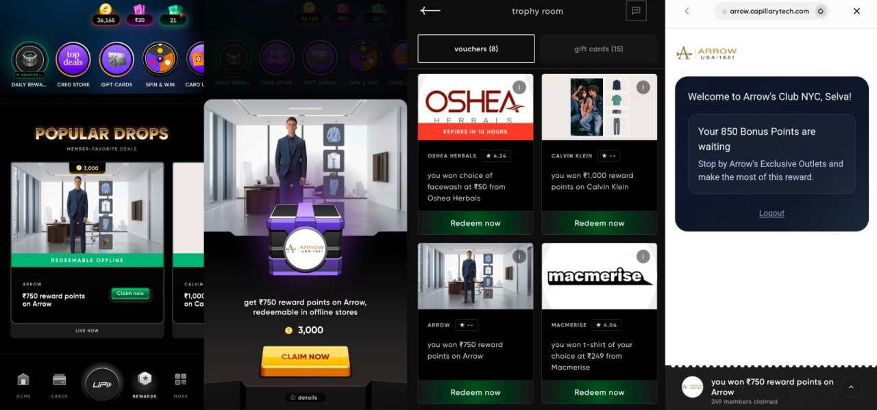 CRED Popular Drops Offer claim ₹750 Arrow reward points redeemable at offline stores