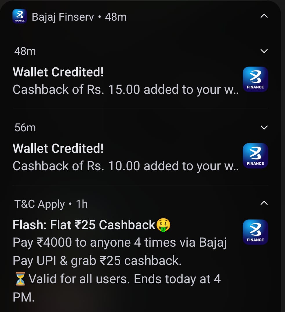 Bajaj Finserv ₹25 Cashback Flash Offer