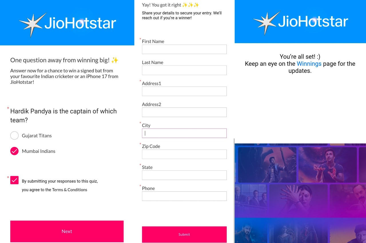 JioHotstar Quiz Contest