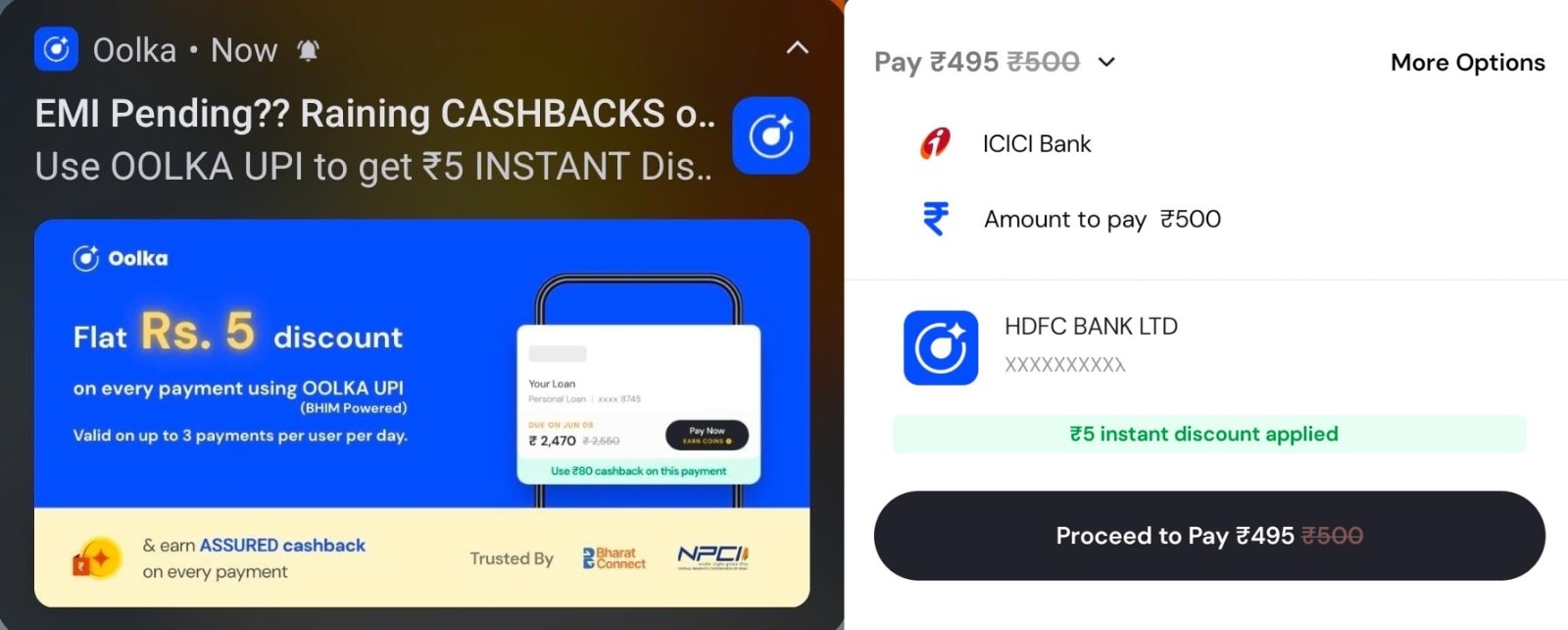 Oolka UPI ₹5 Instant Discount Offer