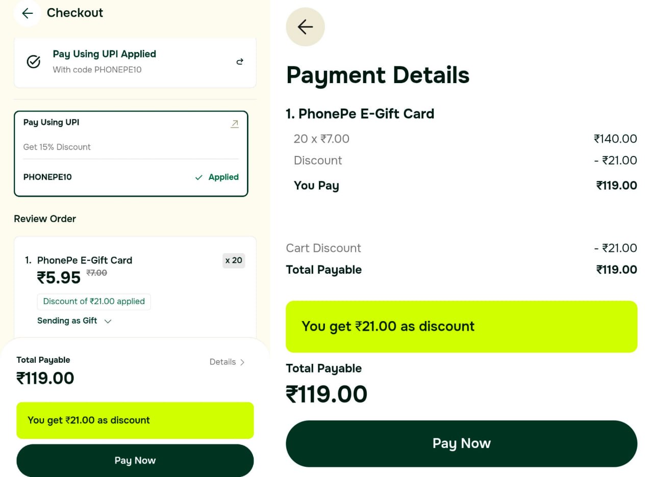 PhonePe Gift Card 15% Off Offer 