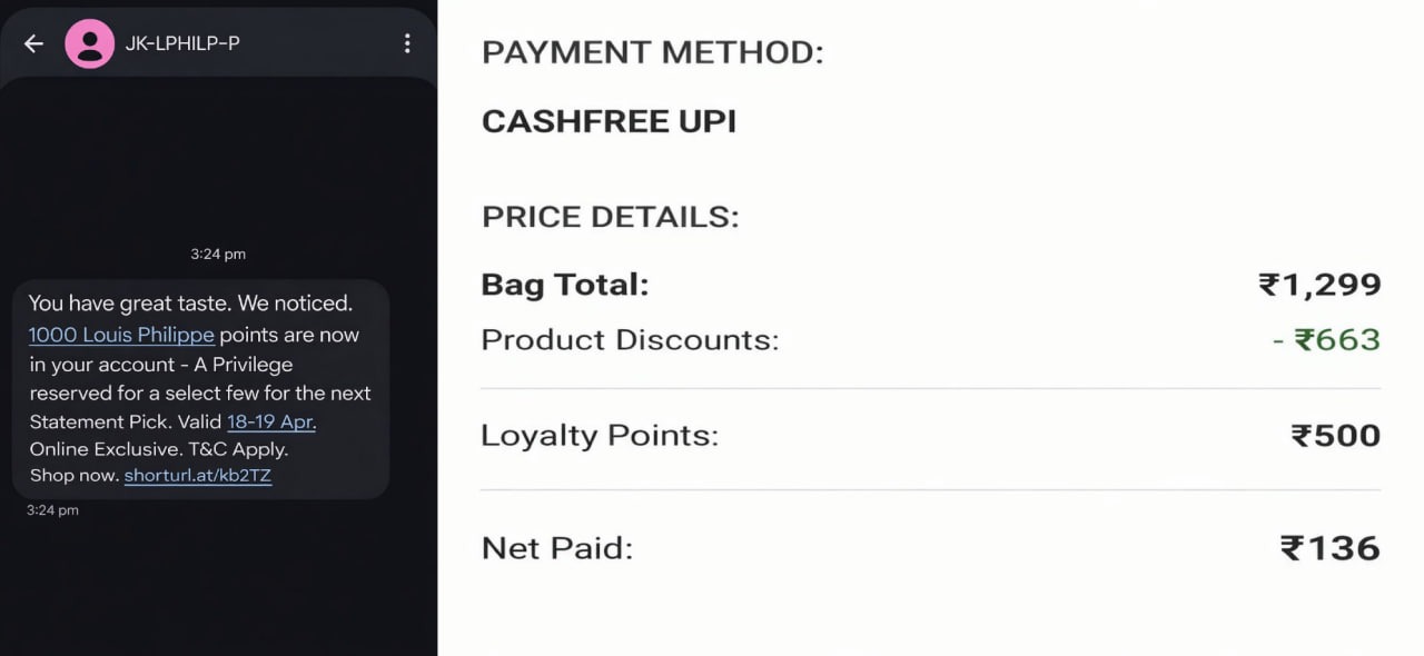 Louis Philippe 1000 Points Offer