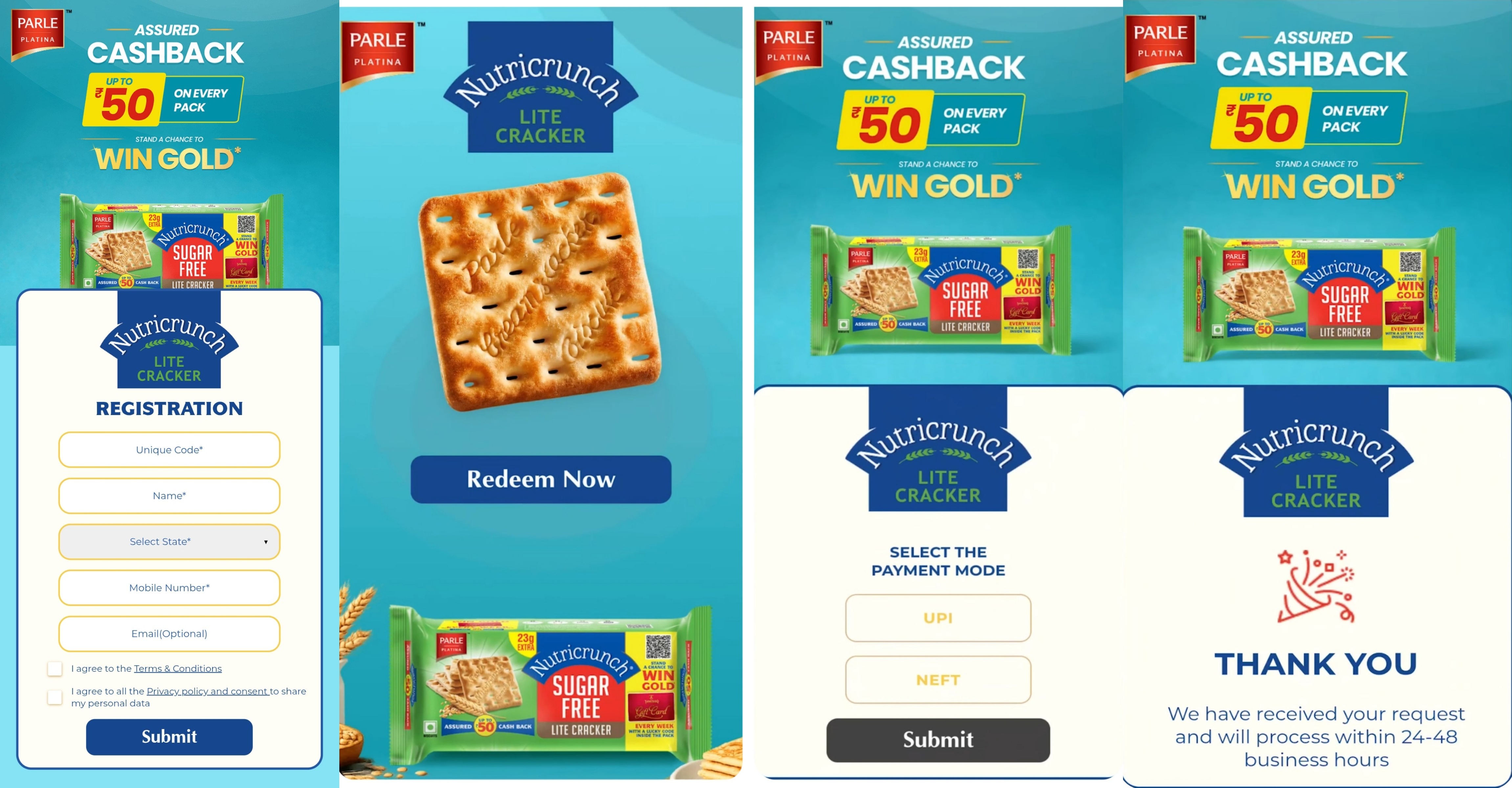Parle Nutricrunch Lite Cracker Cashback Offer Win Cashback and Tanishq Gold Gift Card