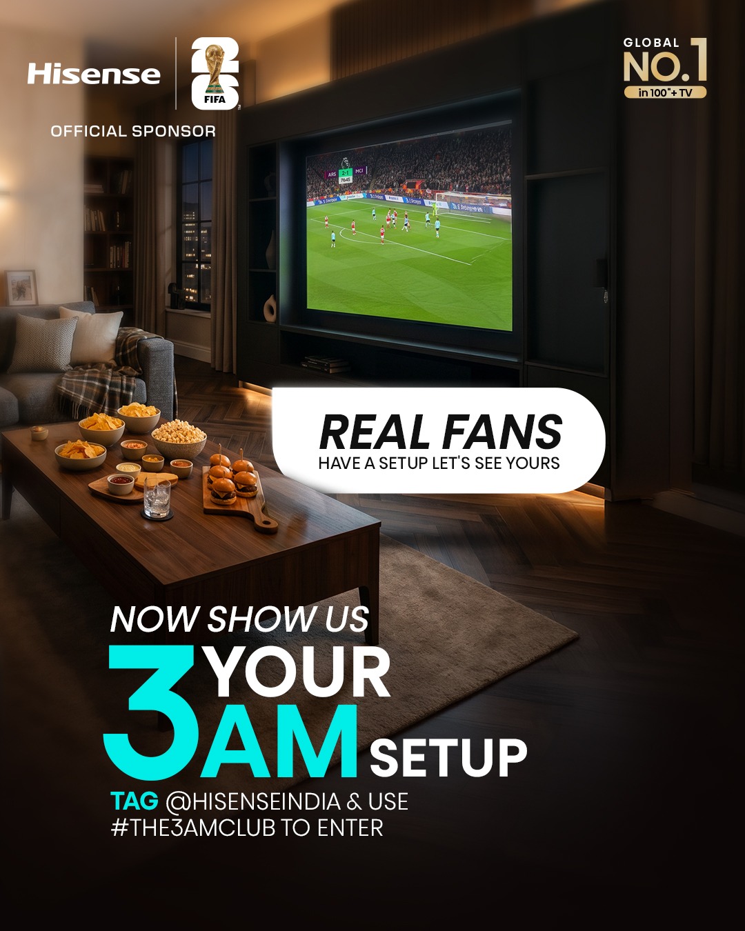 Hisense India 3AM Club Contest – Share Your 3AM Football Setup and Win Exclusive FIFA Prizes