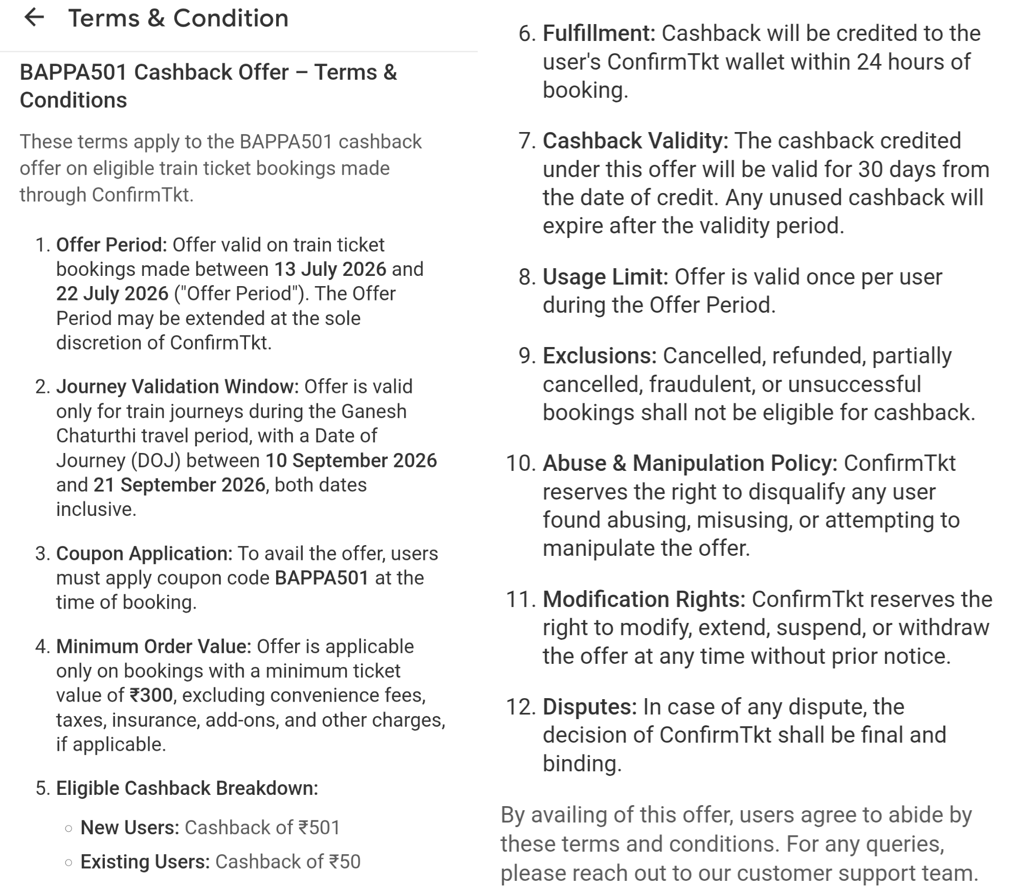 ConfirmTkt ₹501 Cashback Offer 2026 – Get Up to ₹501 Cashback on Train Ticket Bookings