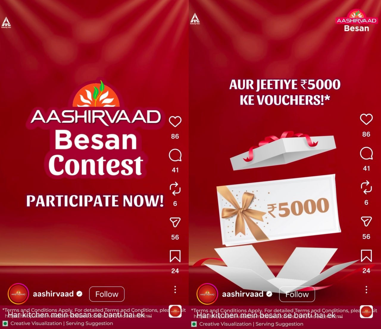 aashirvaad besan contest win amazon voucher