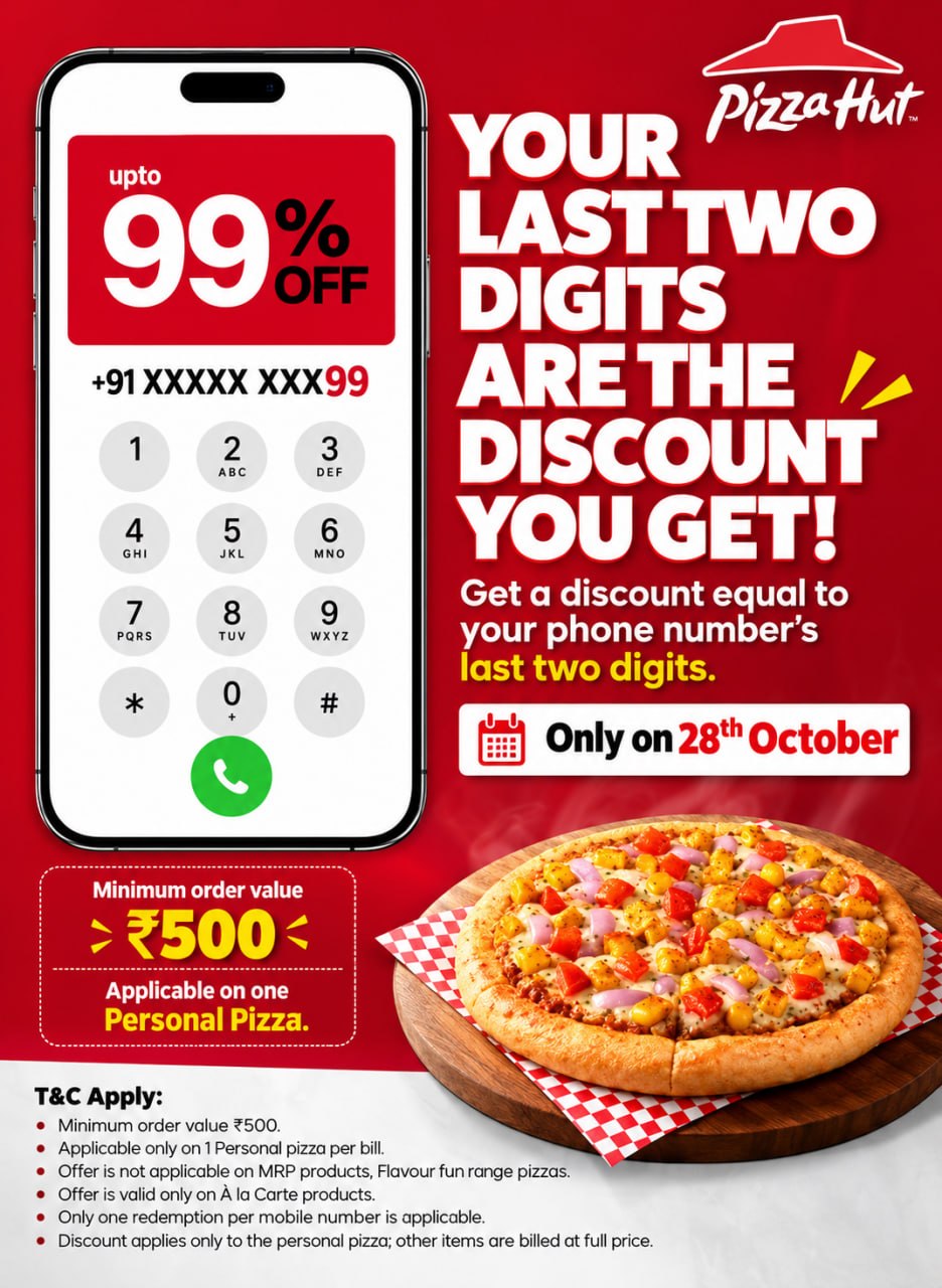 Pizza Hut Last Two Digits Discount Offer