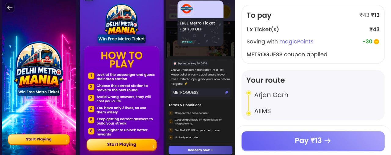 Magicpin Delhi Metro Mania Offer