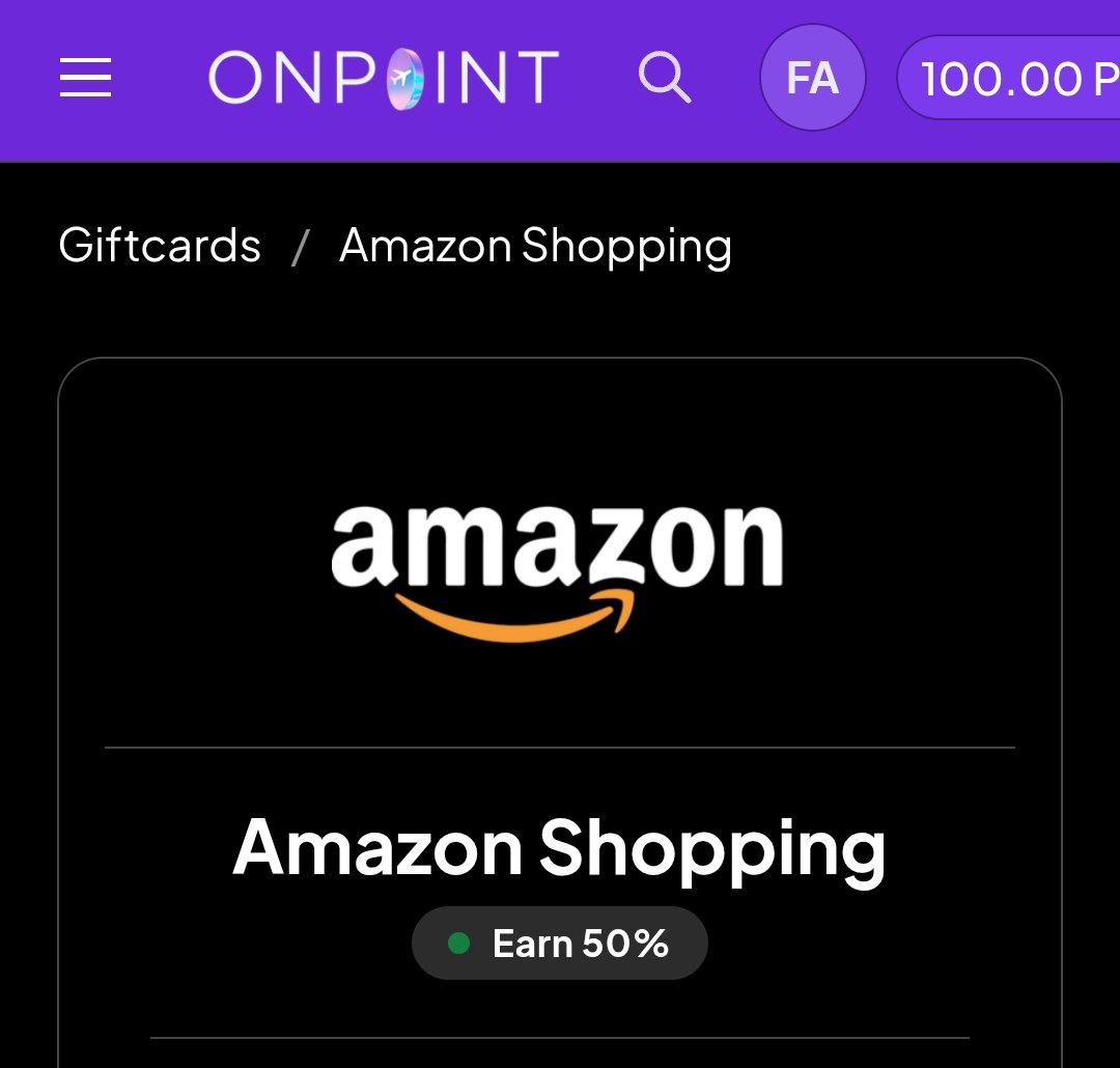 OnPoints Amazon ₹100 Shopping Voucher Offer – Get 50 OnPoints Back