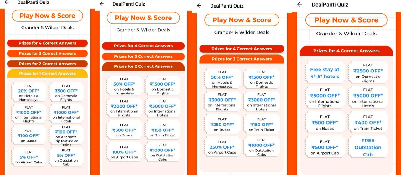 goibibo dealpanti quiz 2026