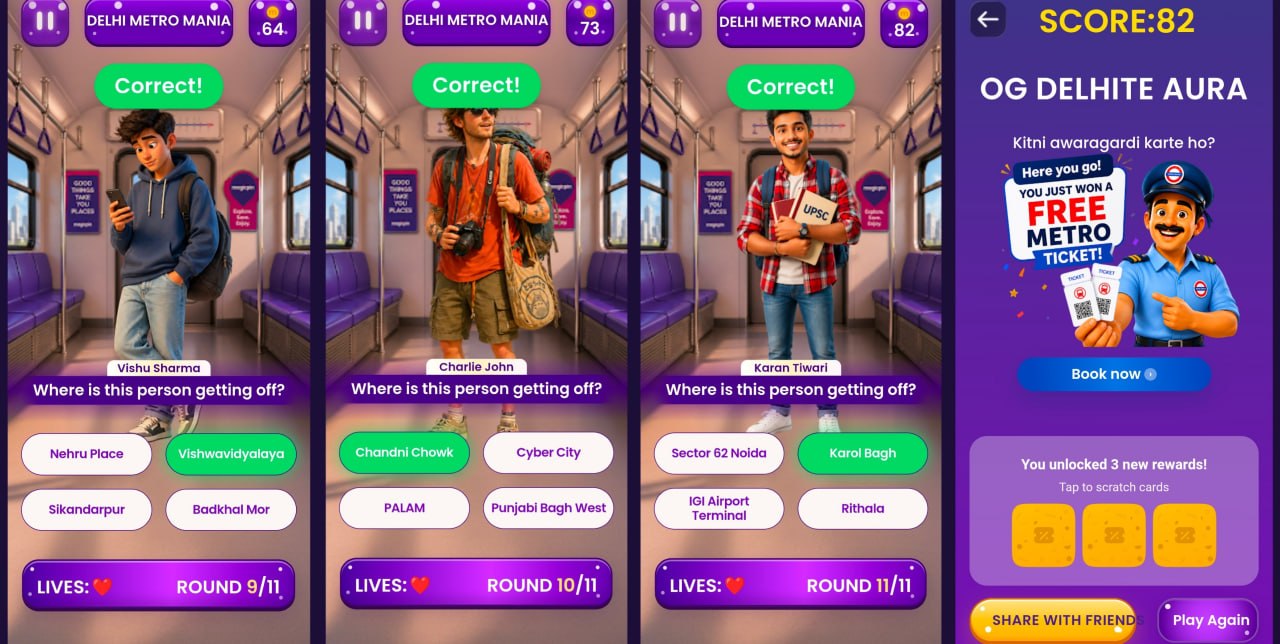 The Magicpin Delhi Metro Mania Offer is a fun game offer