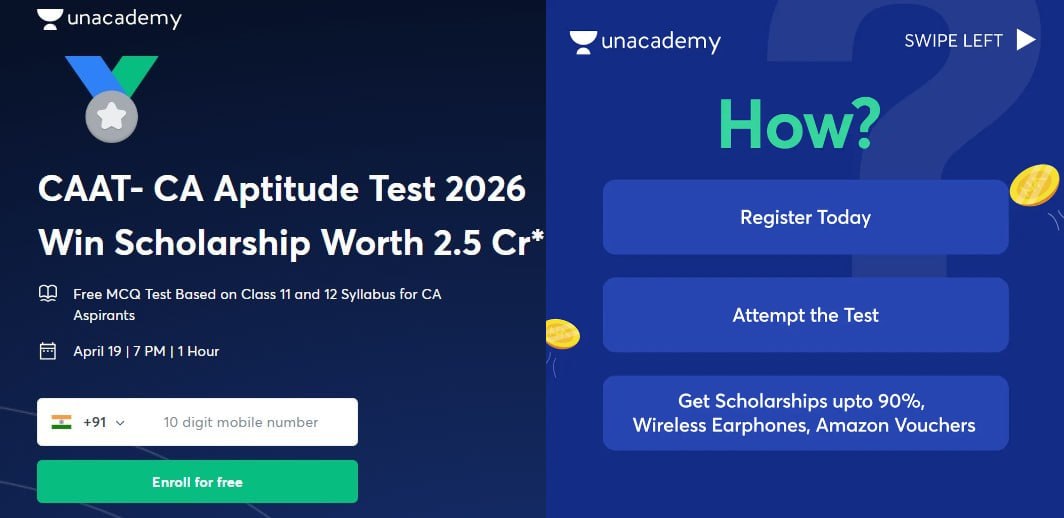 Free CA Aptitude Test 2026 - Win Scholarship up to ₹2.5 Crore