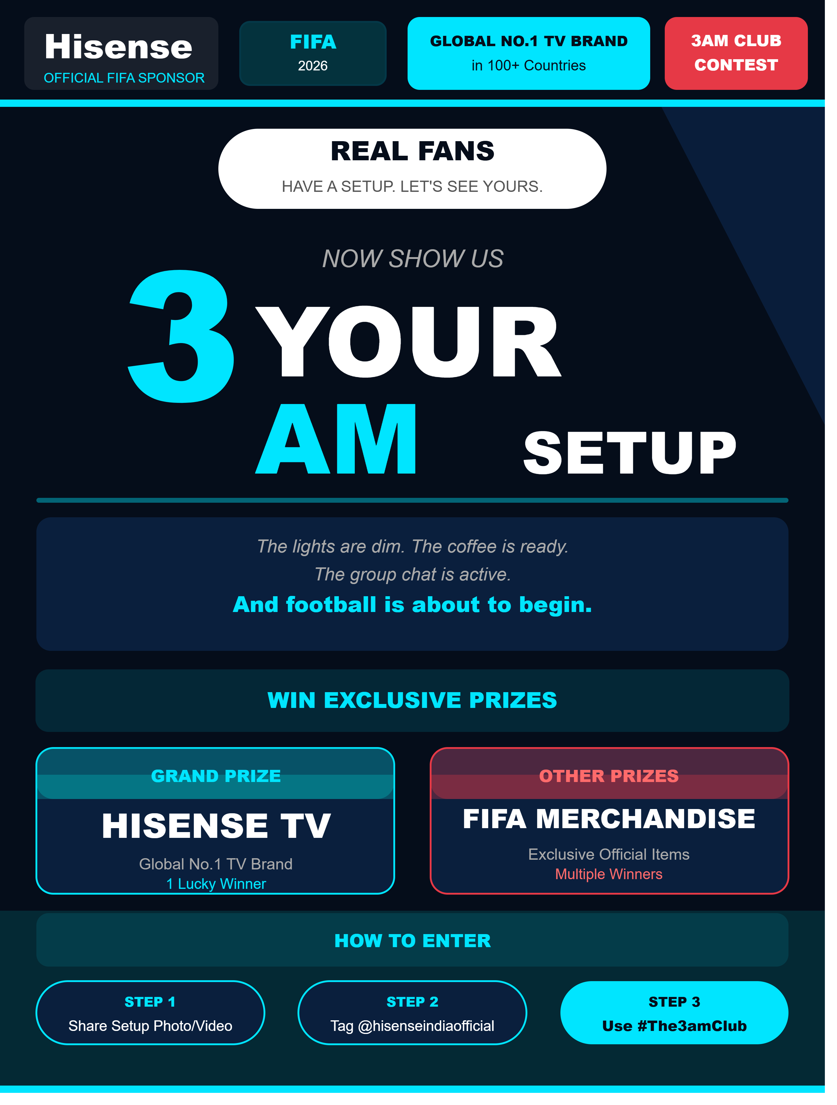 Hisense India 3AM Club Contest – Win Free FIFA Merchandise and Grand Prize Hisense TV 2026
