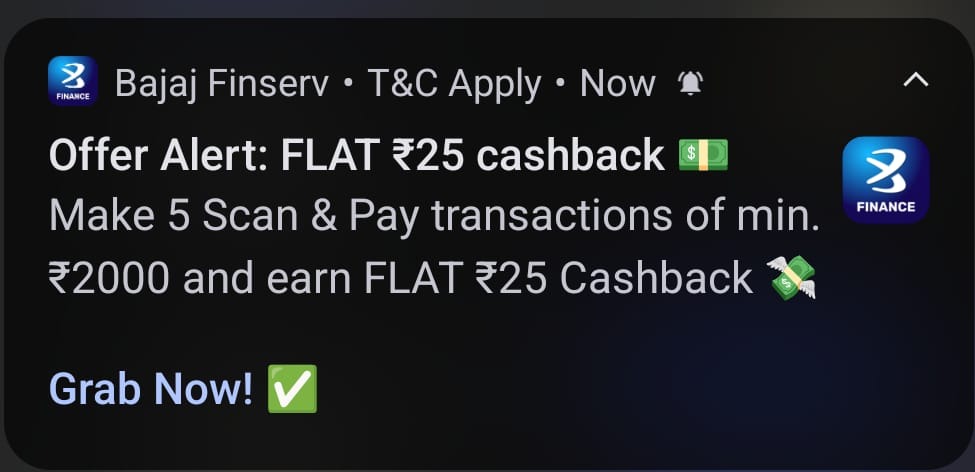 Bajaj Finserv ₹25 Cashback Offer 2026