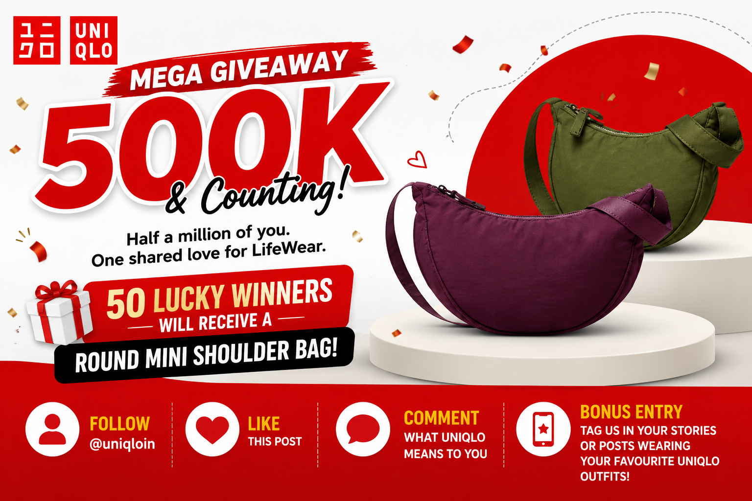 UNIQLO Shoulder Bag Giveaway 2026 – Win a FREE Round Mini Shoulder Bag