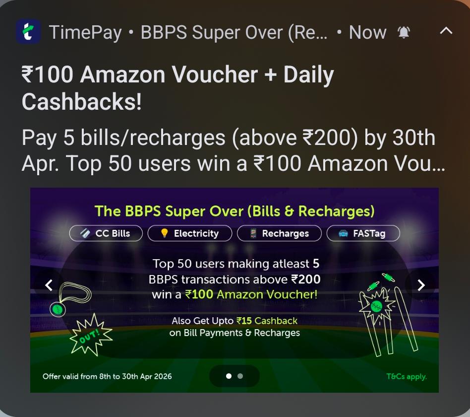 TimePay BBPS Super Over Offer 2026