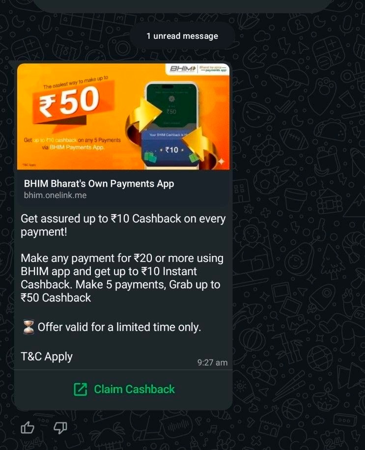 BHIM UPI Cashback Offer 2026