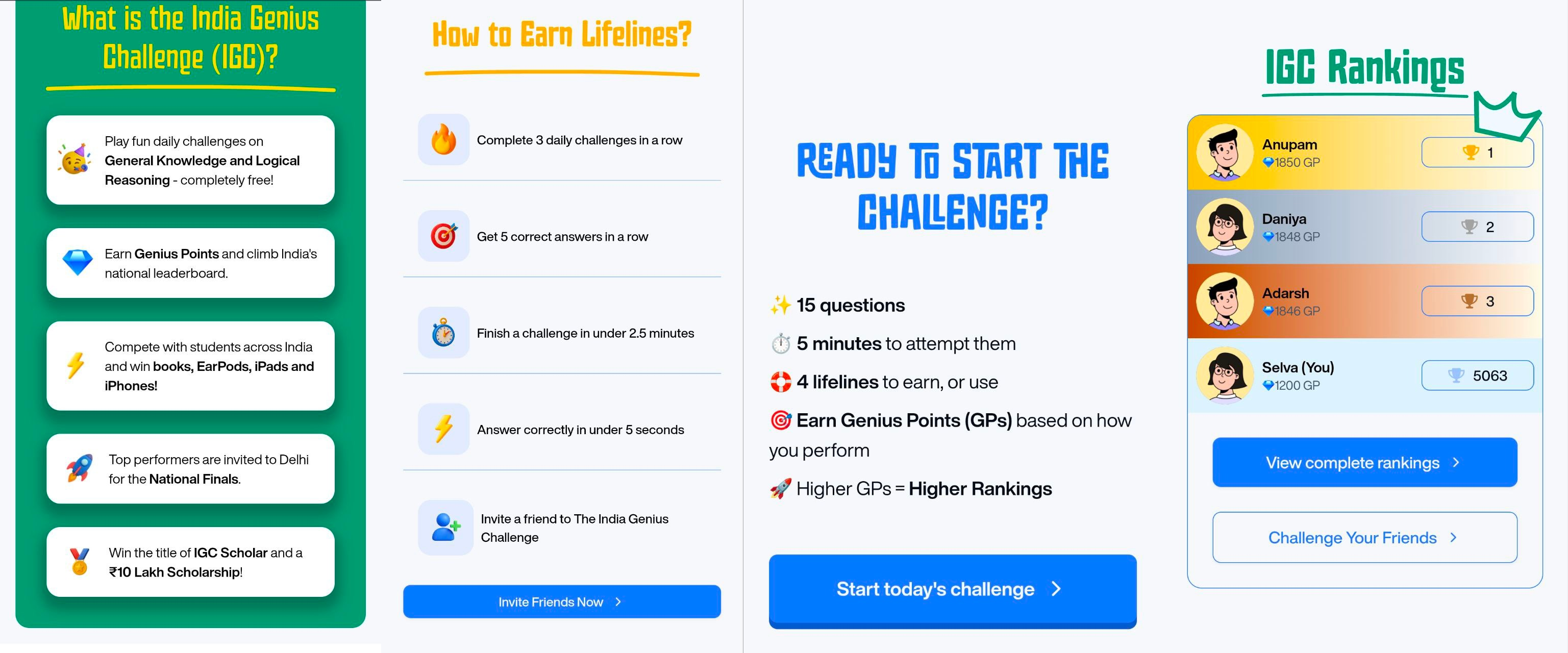 India Genius Challenge Contest Quiz Competition