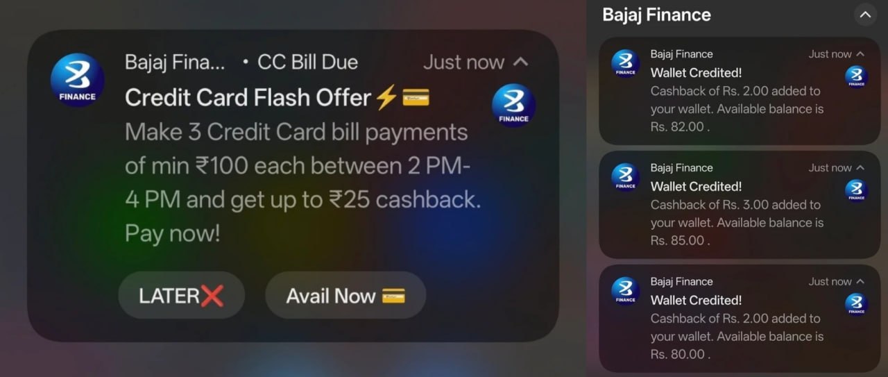 Bajaj Finance Credit Card Bill Payment Offer