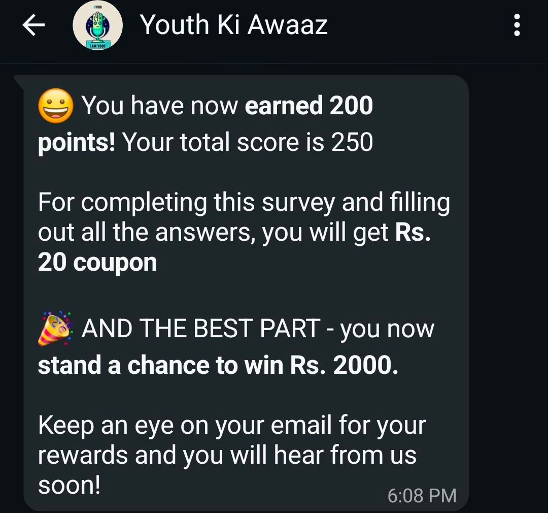 Youth Ki Awaaz Survey Offer 2026 Amazon Gift Card