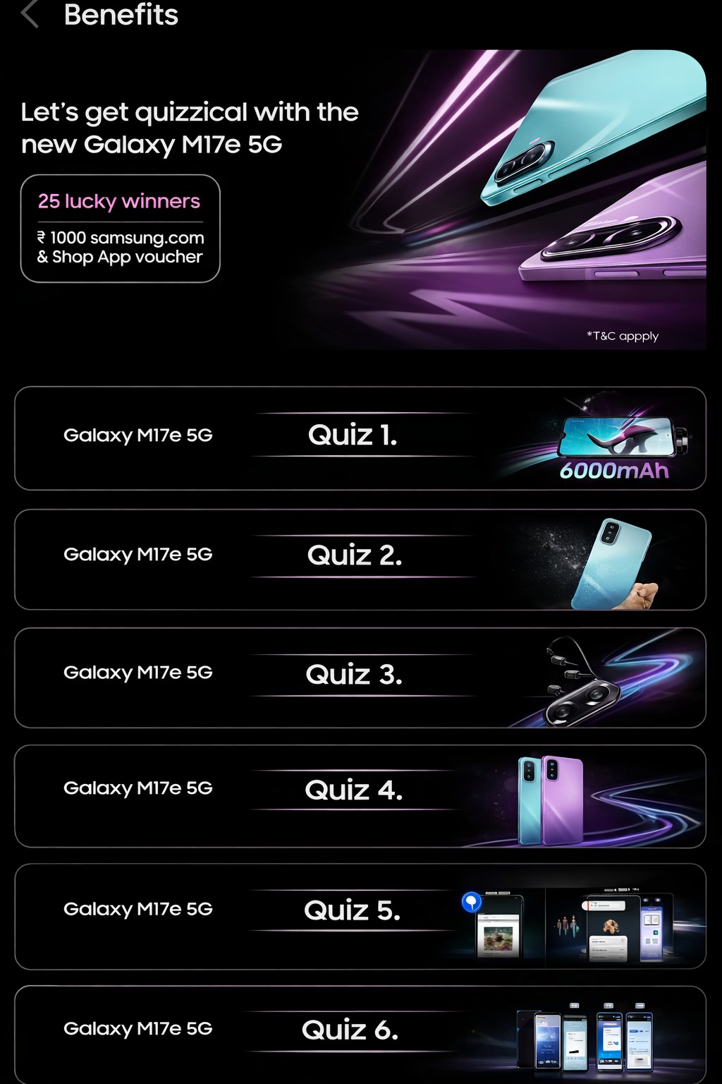 Samsung Galaxy M17e 5G Quiz