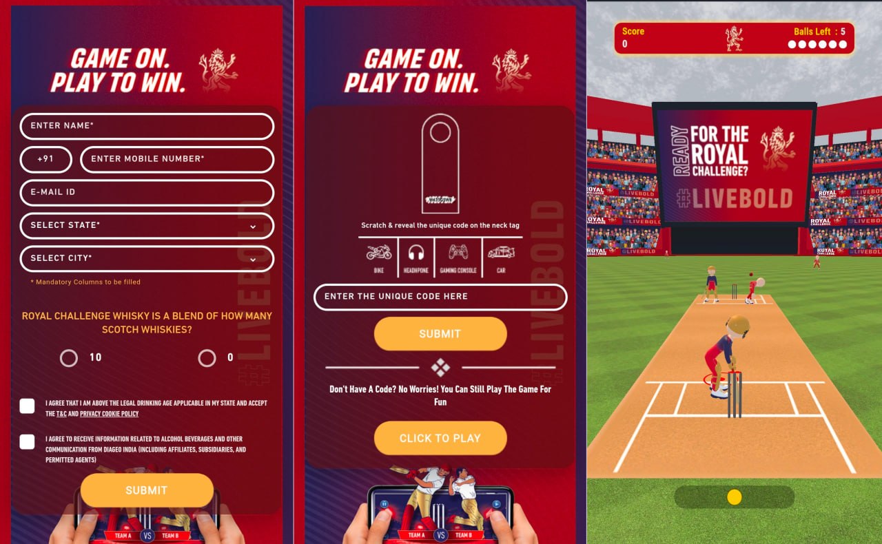 Royal Challenge Game On Play to Win Contest