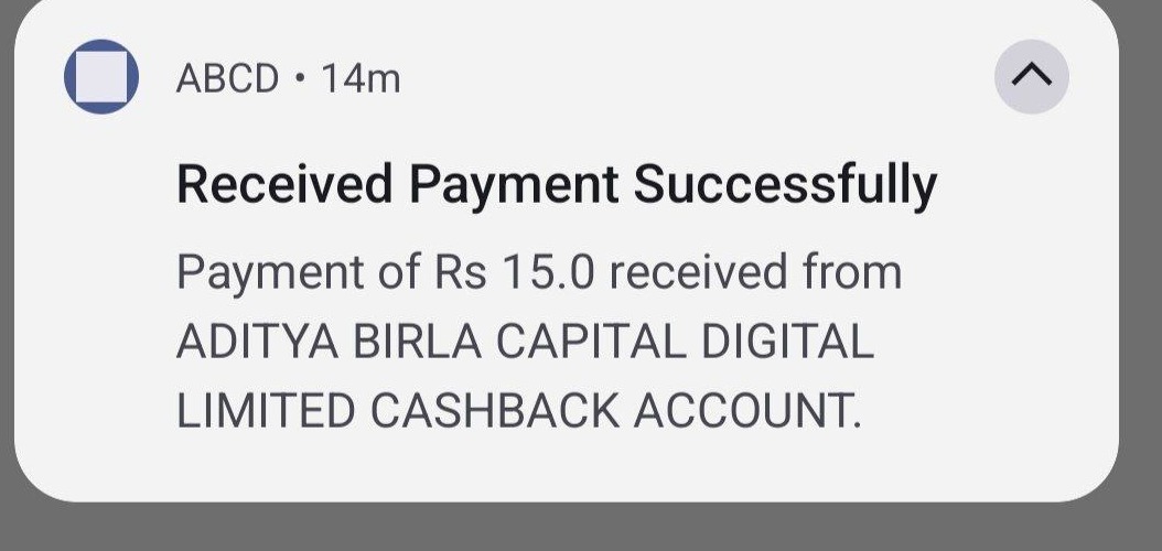 abcd app ₹15 cashback payment proof