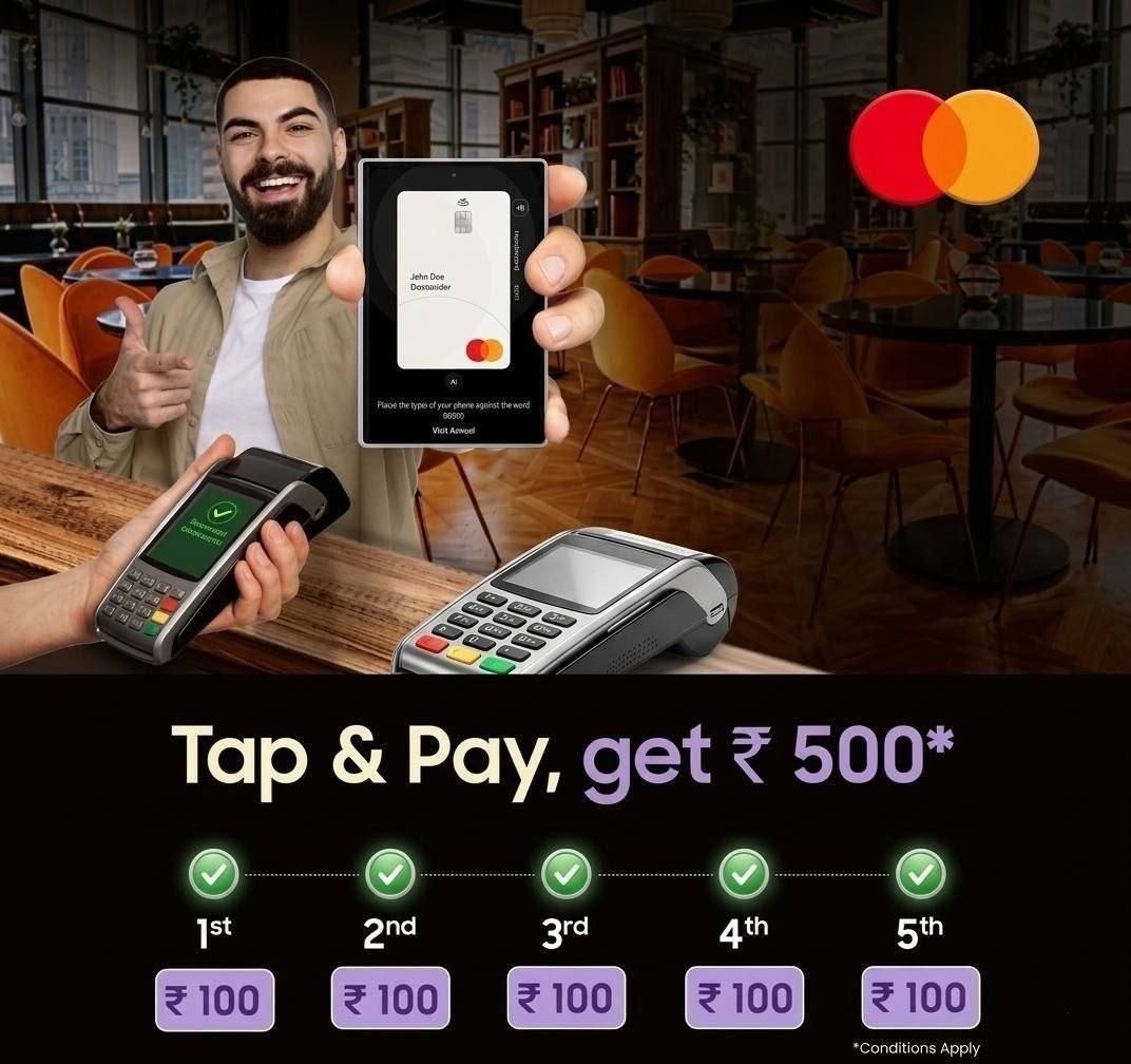 Samsung Tap & Pay Offer – Get ₹500 Amazon Pay Gift Cards