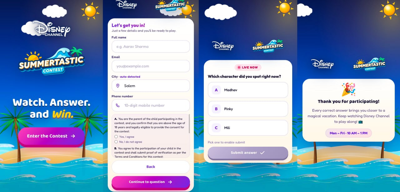 Disney Channel Summertastic Contest