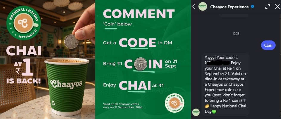 Chaayos Chai at ₹1 Offer
