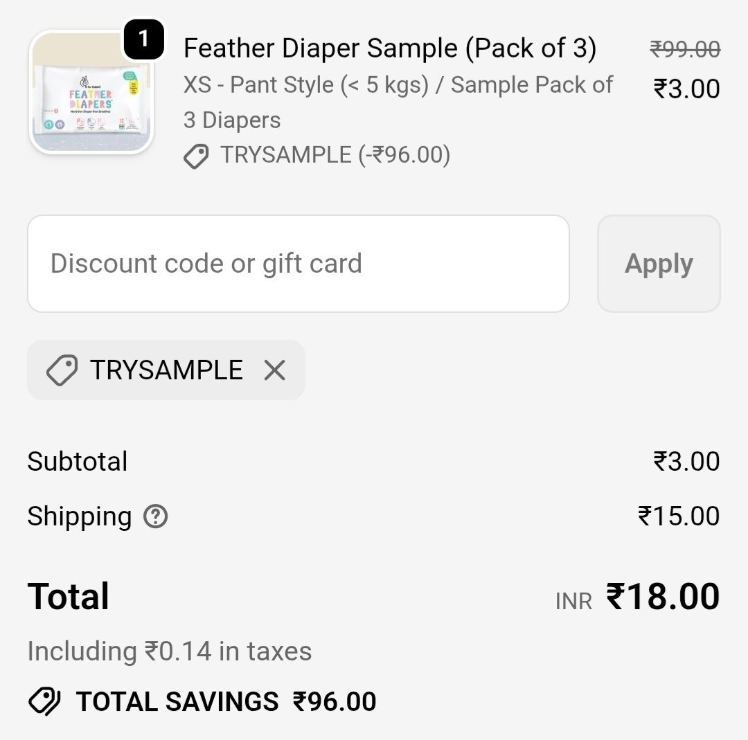 ₹3 Diaper Sample Loot 2026