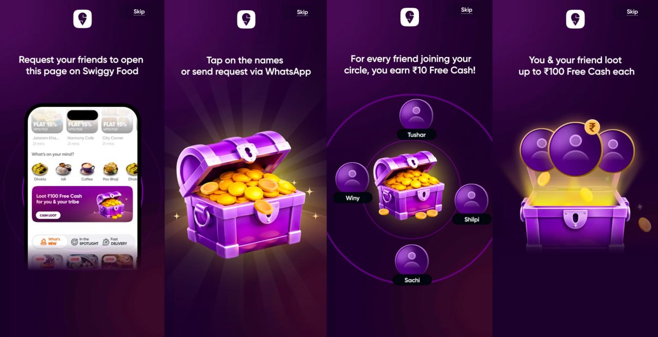 Swiggy Cashloot Offer Win ₹100 Free Swiggy Cash